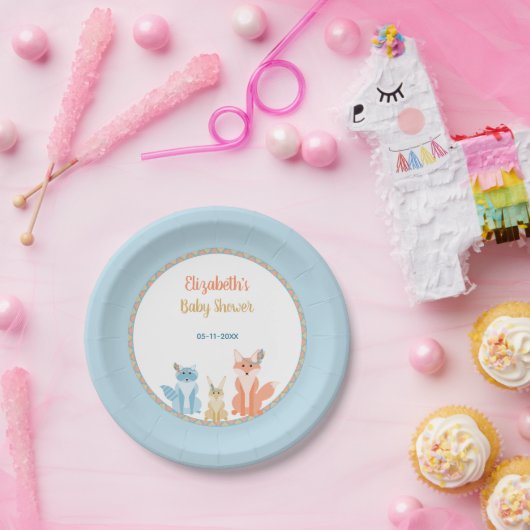 ウッドランド動物可愛い部族ボホボーイ赤ちゃんシャワー ペーパープレート (パーティー)