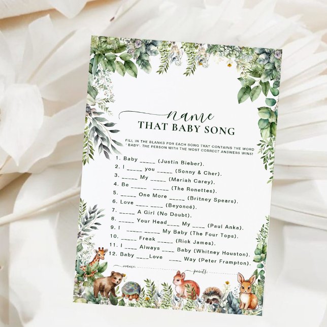 ウッドランド動物名そのベビーソングシャワーゲーム (クリエイターアップロード済み)