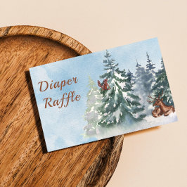 ウッドランド動物園風景アドベンチャーベビーシャワー 名刺