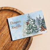 ウッドランド動物園風景アドベンチャーベビーシャワー 名刺