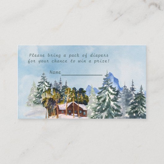 ウッドランド動物園風景アドベンチャーベビーシャワー 名刺 (裏面)