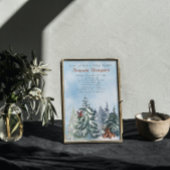 ウッドランド動物園風景アドベンチャーベビーシャワー 招待状