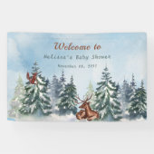 ウッドランド動物園風景アドベンチャーベビーシャワー 横断幕 (横)