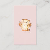 ウッドランド動物女子シャワーおむつラッフルチケット エンクロージャーカード (裏面)