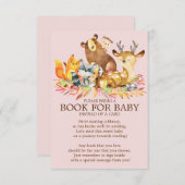 ウッドランド動物女子ベビーシャワーベビー 招待状 (正面/裏面)