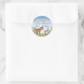 ウッドランド動物子鹿バニー鴨かわいい赤ちゃんシャワー ラウンドシール (バッグ)