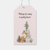 ウッドランド動物少女の赤ちゃんシャワー ギフトタグ (裏面)