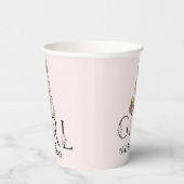 ウッドランド動物少女の赤ちゃんシャワー 紙コップ (右)