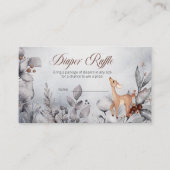 ウッドランド動物少年の赤ちゃんシャワーおむつラッフル エンクロージャーカード (正面)