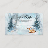 ウッドランド動物少年の赤ちゃんシャワーおむつラッフルEnc エンクロージャーカード (正面)