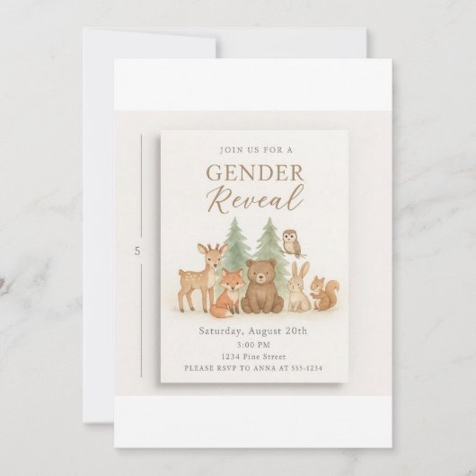 ウッドランド動物性発現招待状 招待状 (正面)