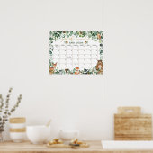 ウッドランド動物推測ベビーの到着誕生ゲーム ポスター (キッチン)