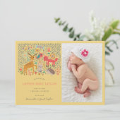 ウッドランド動物新生児誕生のお知らせ 招待状 (スタンド正面)