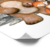 ウッドランド動物木スライス歓迎の看板ポスター ポスター (角)