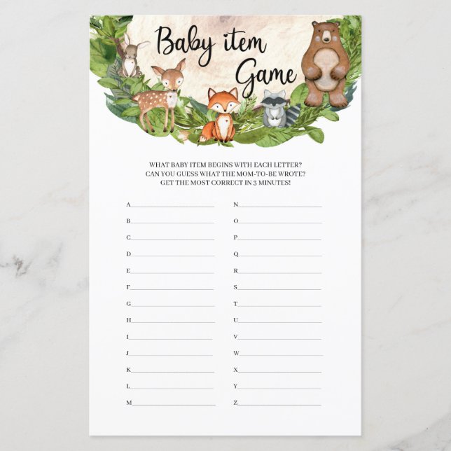 ウッドランド動物木製スライスの緑のベビー項目 (正面)