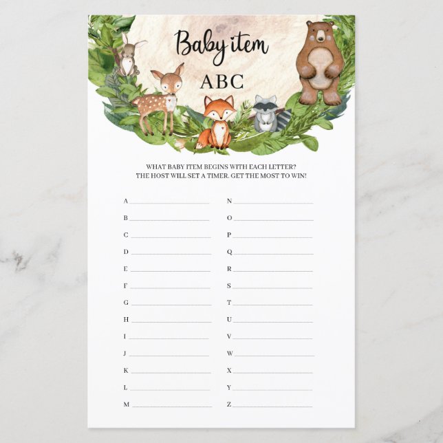 ウッドランド動物木製スライスベビー品目ABC (正面)