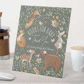 ウッドランド動物林の友人の本ベビーのサイン 台座サイン (インサイチュ)