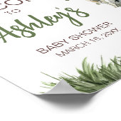 ウッドランド動物林の赤ちゃんシャワーへようこそ ポスター (角)