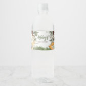 ウッドランド動物林の赤ちゃんシャワー ペットボトルラベル (正面)