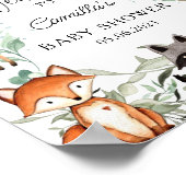 ウッドランド動物林の赤ちゃんシャワー ポスター (角)