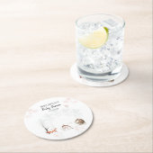 ウッドランド動物林の赤ちゃんシャワー ラウンドペーパーコースター (インサイチュ)