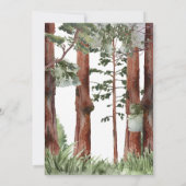 ウッドランド動物林の赤ちゃんシャワー 招待状 (裏面)