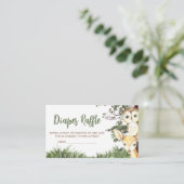 ウッドランド動物林赤ちゃんシャワーおむつラッフル エンクロージャーカード (スタンド正面)