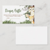 ウッドランド動物林赤ちゃんシャワーおむつラッフル エンクロージャーカード (正面/裏面)