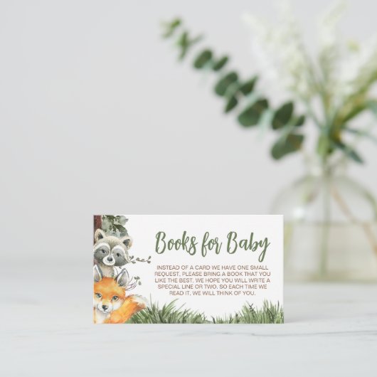 ウッドランド動物林赤ちゃんシャワーベビー エンクロージャーカード (スタンド正面)