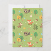 ウッドランド動物模様ベビーシャワー招待状 招待状 (裏面)