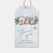 ウッドランド動物王ベビー冬の赤ちゃんシャワー ギフトタグ (正面)