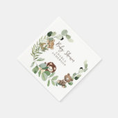 ウッドランド動物王国ベビーシャワーカクテル スタンダードカクテルナプキン (角)