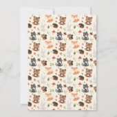 ウッドランド動物男の赤ちゃんシャワー招待状 招待状 (裏面)