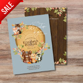ウッドランド動物男の赤ちゃんシャワー第1誕生日 チラシ