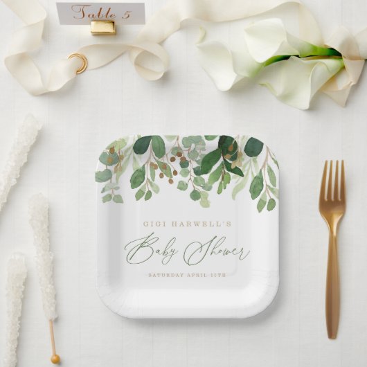 ウッドランド動物男女兼用の赤ちゃんシャワー ペーパープレート (ウェディング)