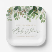 ウッドランド動物男女兼用の赤ちゃんシャワー ペーパープレート (正面)