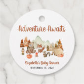 ウッドランド動物秋の赤ちゃんシャワーありがとう フェイバータグ (裏面)