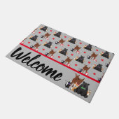 ウッドランド動物秋シーズンフォーマット ドアマット (アングル)