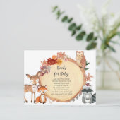 ウッドランド動物秋フローラ水彩ベビー本 ポストカード (スタンド正面)