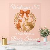ウッドランド動物秋ベビーシャワーウェルカム アクリルサイン (ウェディング)