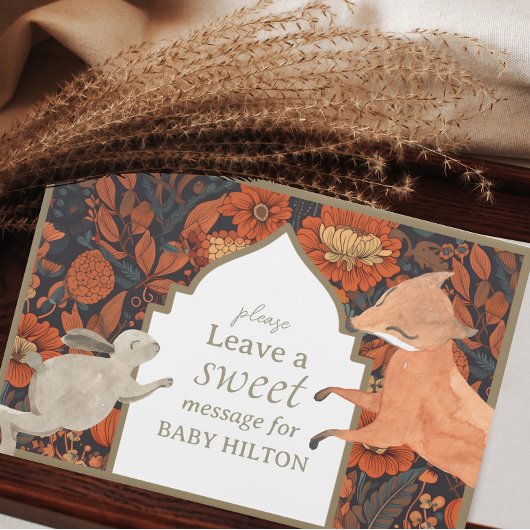 ウッドランド動物秋ベビーシャワーゲストブック ゲストブック