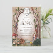 ウッドランド動物秋秋の森の赤ちゃんシャワー 招待状 (スタンド正面)
