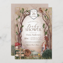 ウッドランド動物秋秋の森の赤ちゃんシャワー