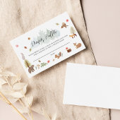 ウッドランド動物秋赤ちゃんシャワーおむつラッフル エンクロージャーカード