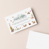 ウッドランド動物秋赤ちゃんシャワーおむつラッフル エンクロージャーカード