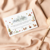 ウッドランド動物秋赤ちゃんシャワーおむつラッフル エンクロージャーカード