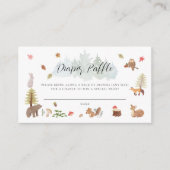 ウッドランド動物秋赤ちゃんシャワーおむつラッフル エンクロージャーカード (正面)