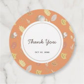 ウッドランド動物秋1st誕生日ありがとう フェイバータグ (裏面)