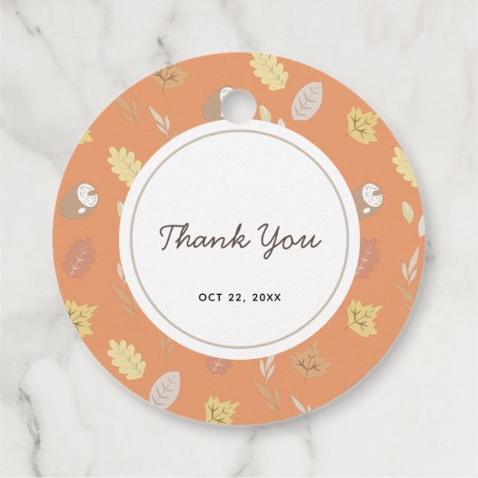 ウッドランド動物秋1st誕生日ありがとう フェイバータグ (裏面)