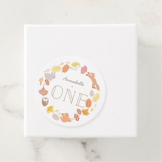 ウッドランド動物秋1st誕生日ありがとう フェイバータグ (インサイチュ)